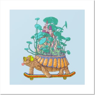 Turtle’s moving castle animal shirt graphic tee Posters and Art